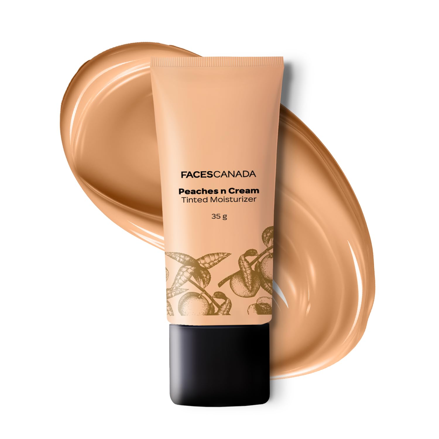FACESCANADA Peaches n Cream Tinted Face Moisturizer | Lightweight Hydrating Formula with Natural Coverage & Radiant Glow | Blends Easily, Evens Skin Tone, Perfect for Daily Wear | 1.23 Oz (35g)