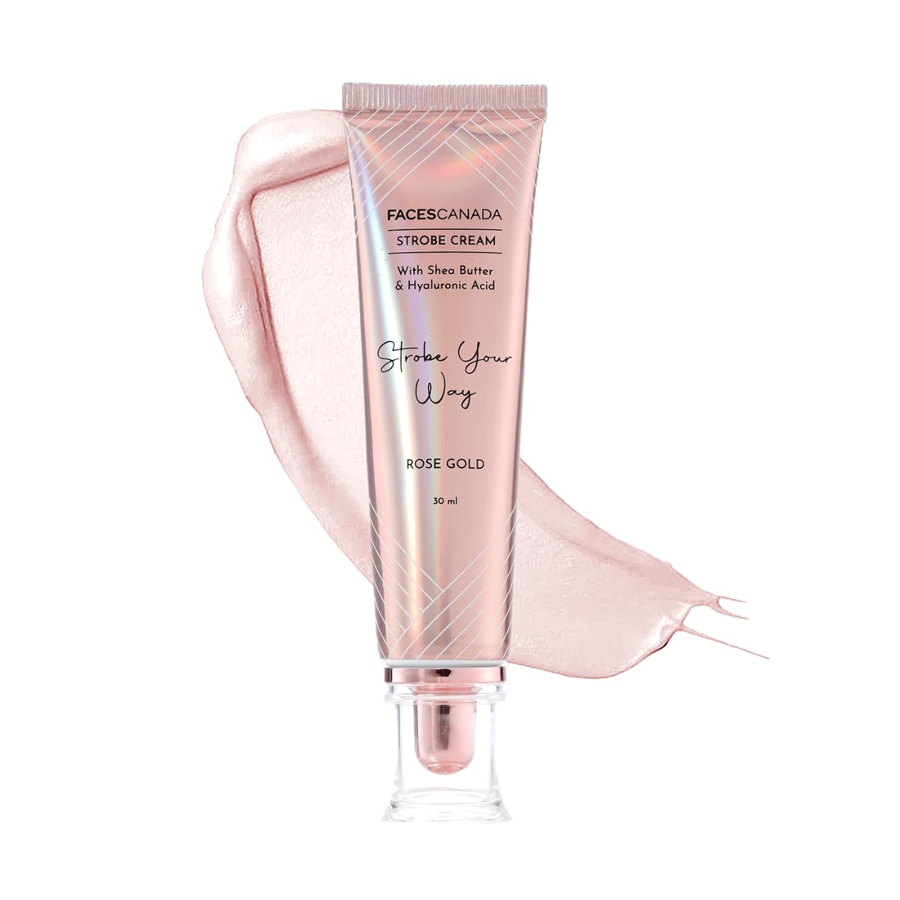 FACES CANADA Strobe Cream - Peach, 30ml | Primer + Highlighter + Moisturizer | Shea Butter & Hyaluronic Acid | Intense Hydration | Flawless Radiant Dewy Skin | Illuminating & Glowing Makeup Base